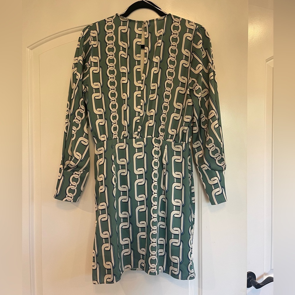 Zara Green and White Patterned Dress - Picture 5 of 5